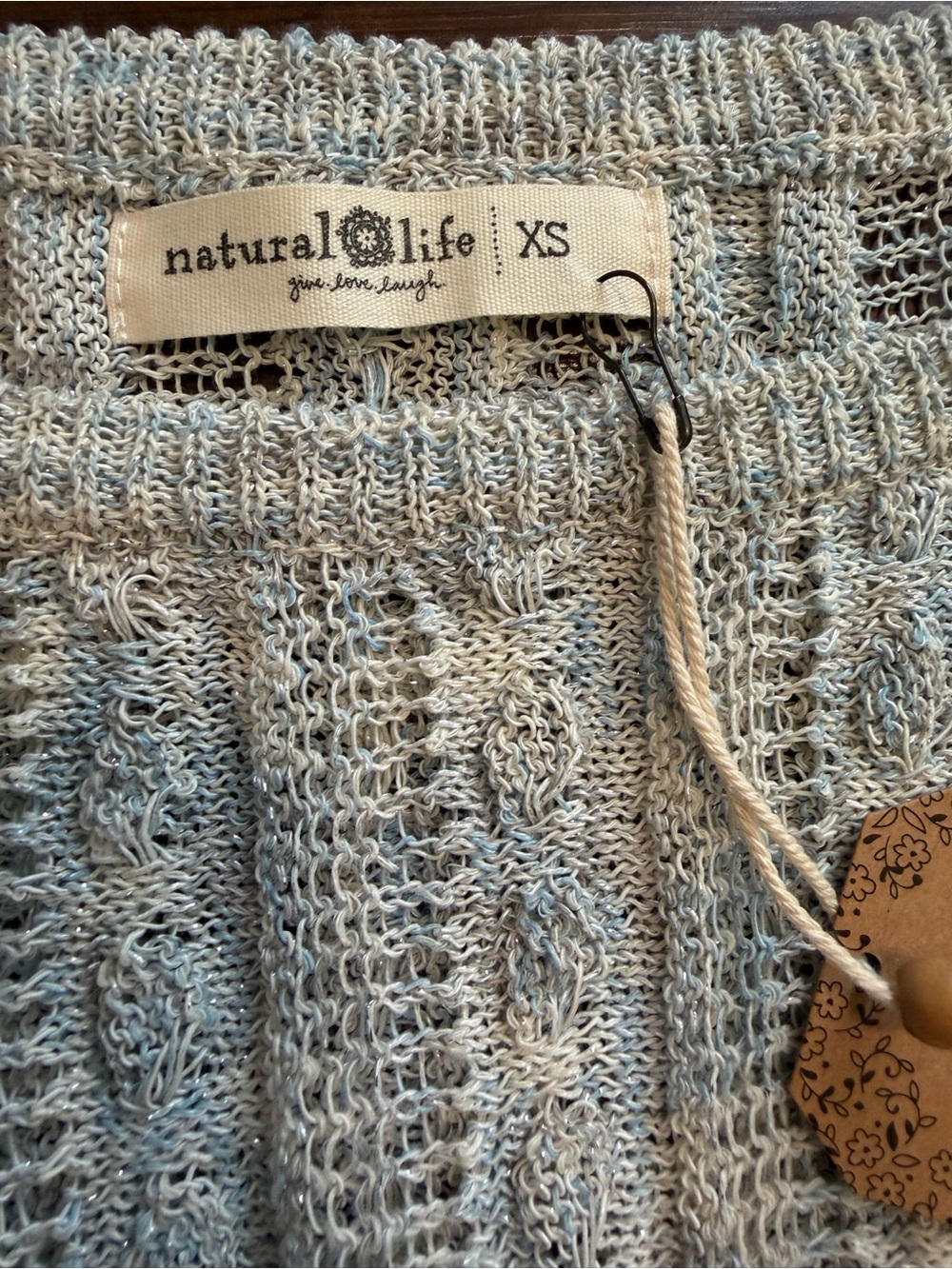 NATURAL LIFE Blue and Cream Crewneck Sweater - Picture 6 of 9